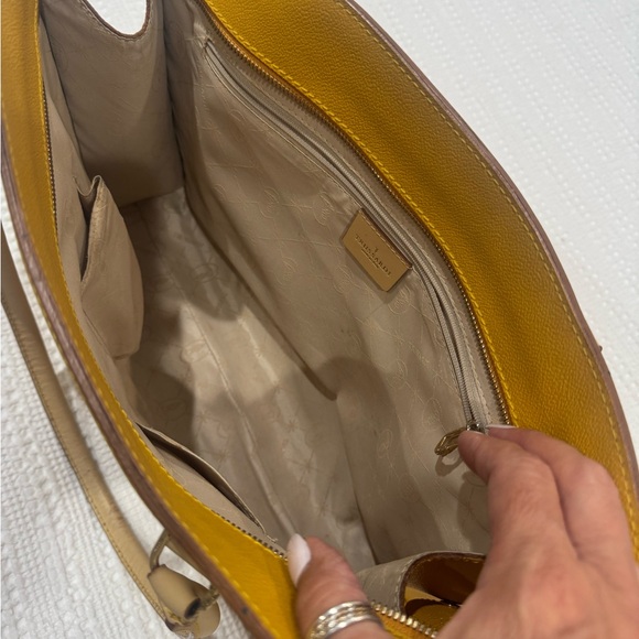 Trussardi Mustard Yellow Tote Bag - new without tag.   Italian leather - Picture 3 of 8